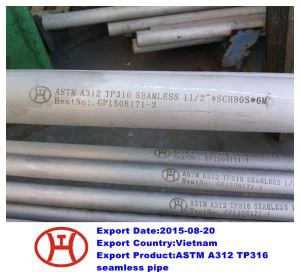 ASTM A312 TP316 سٹینلیس سٹیل پائپ